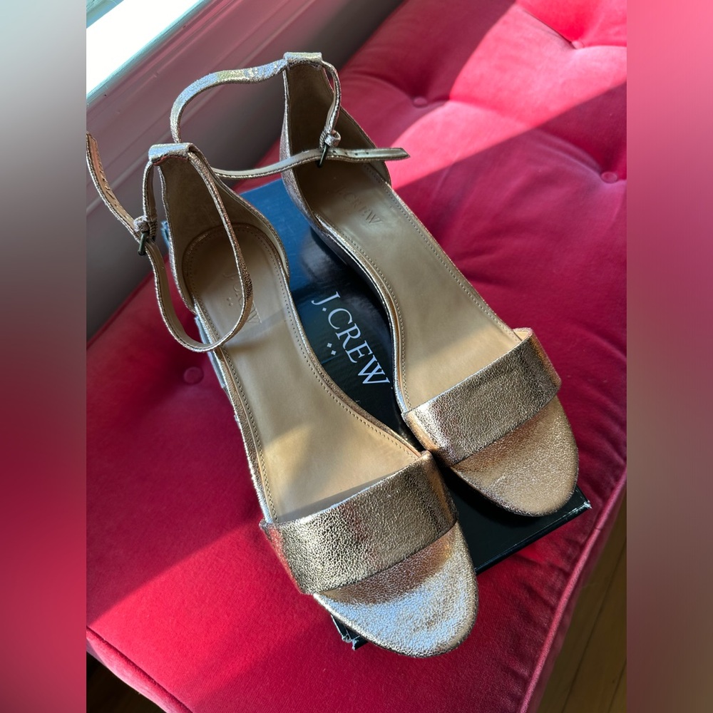 J.Crew crackle Demi-wedge sandals size 10